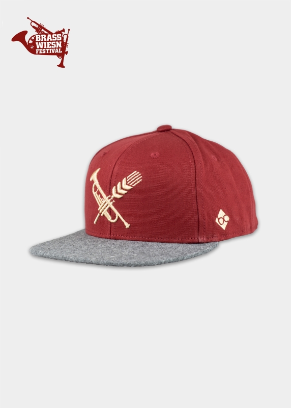 Cap "Brass Wiesn" - retro rot (Snapback)